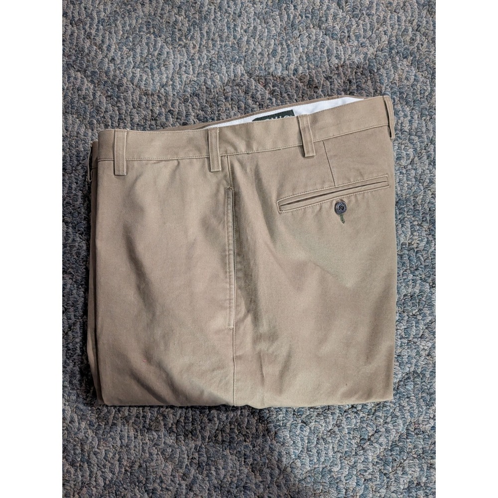 Orvis Mens Khaki Chino Pants 38 Cotton Twill Cuffed Flat Front Tan 8K4Y